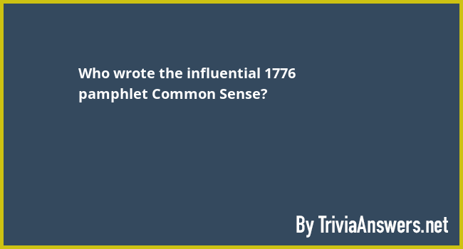 who wrote common sense in 1776